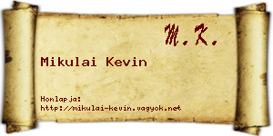 Mikulai Kevin névjegykártya